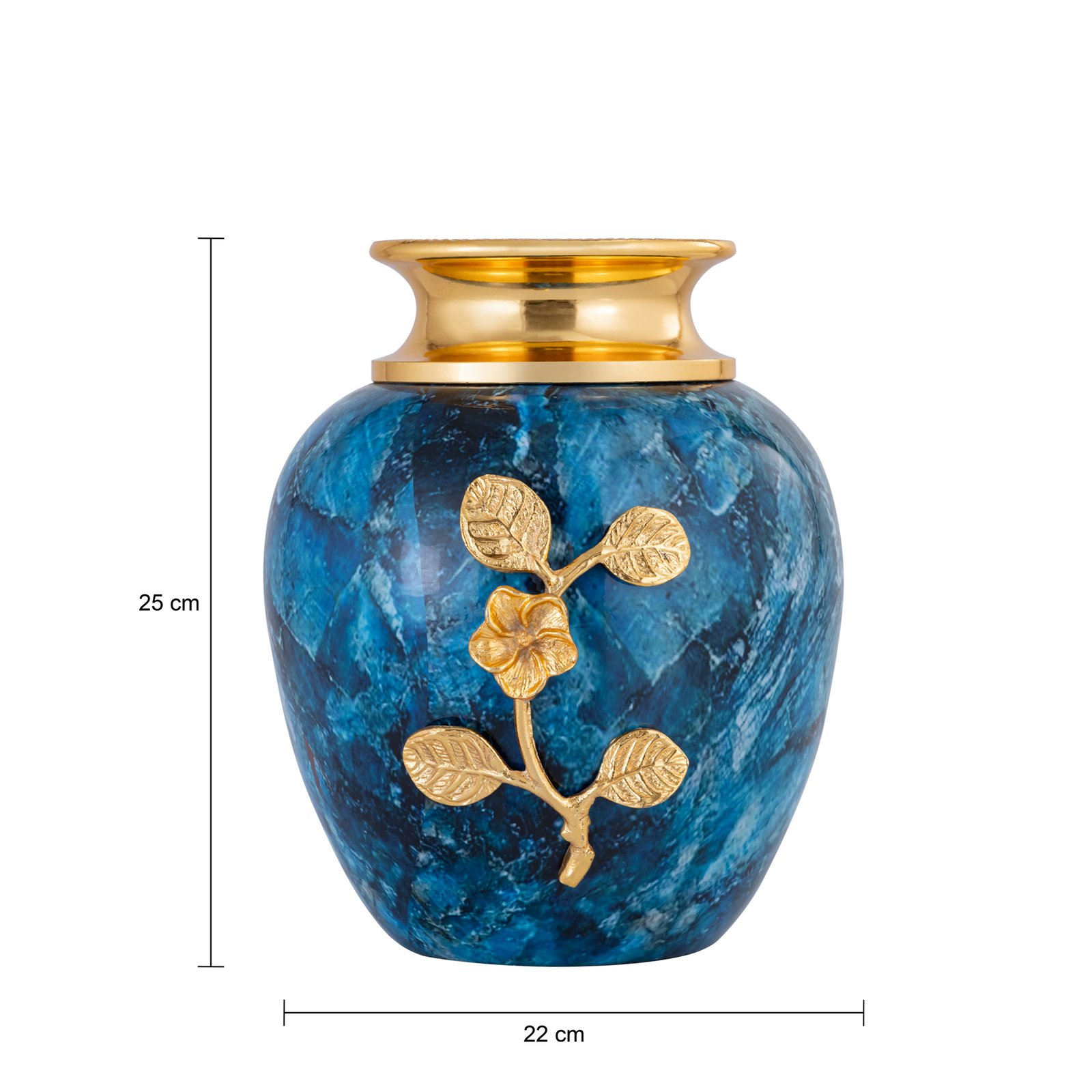 Decowill Metal Flower Vase Circle Blue | Metal Flower Pot for Home Decoration photo 2
