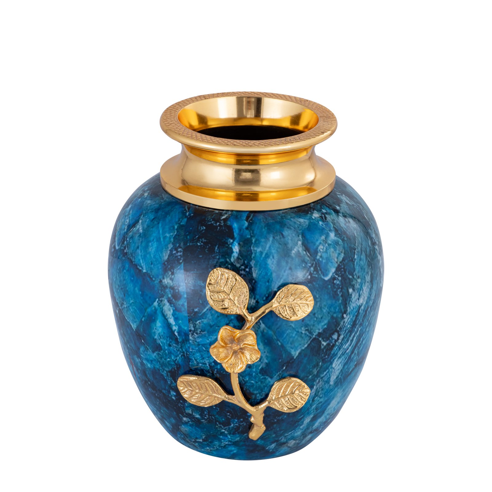 Decowill Metal Flower Vase Circle Blue | Metal Flower Pot for Home Decoration photo 3