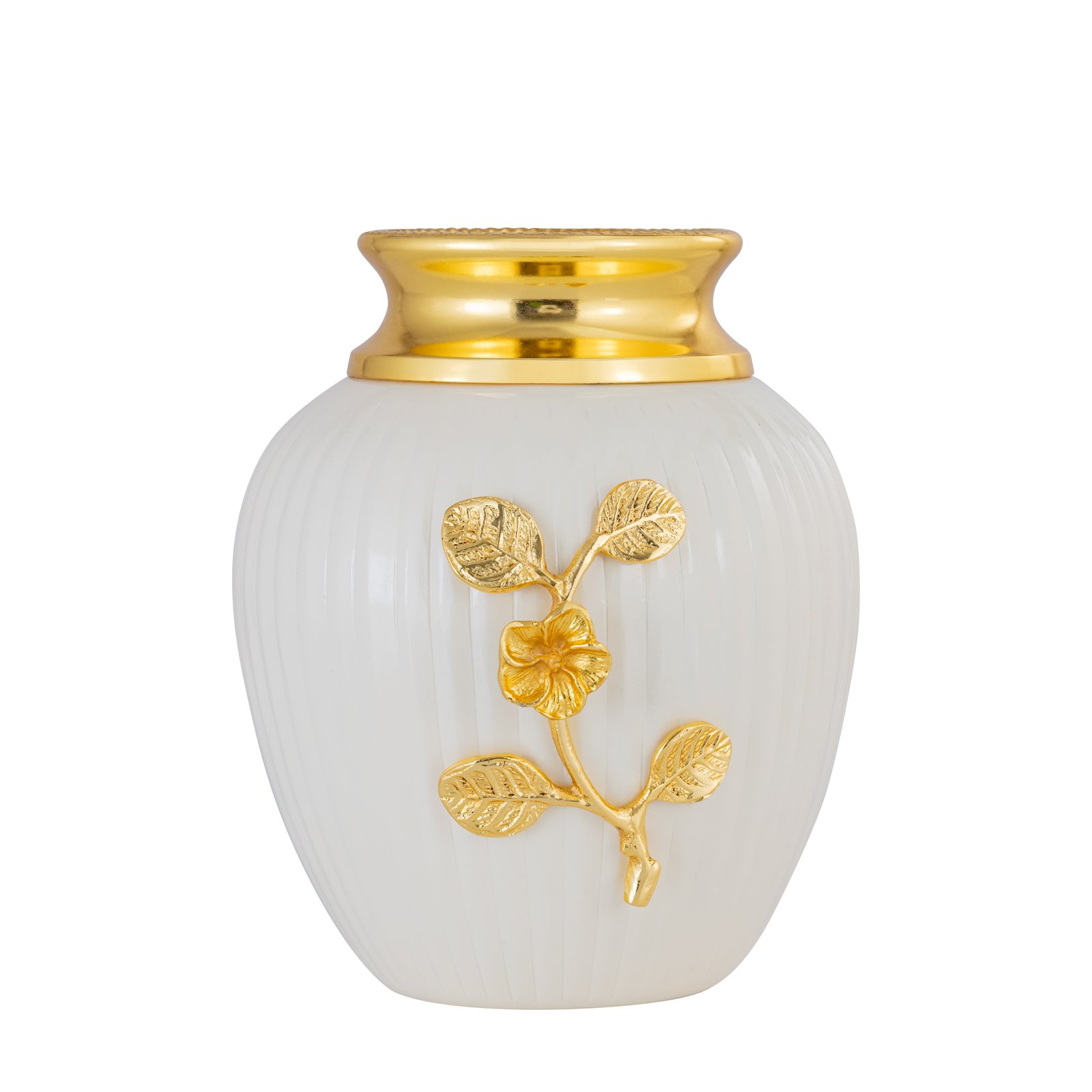 Decowill Metal Flower Vase Circle White | Metal Flower Pot for Home Decoration photo 3