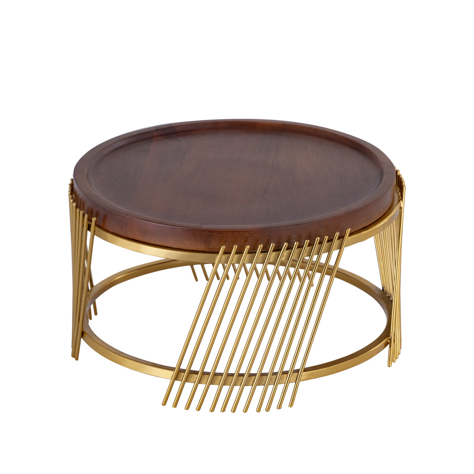 Decowill Brass Cake Stand with Wooden Top | Pizza Stand | Multipurpose Dessert Decorating Stand photo 4