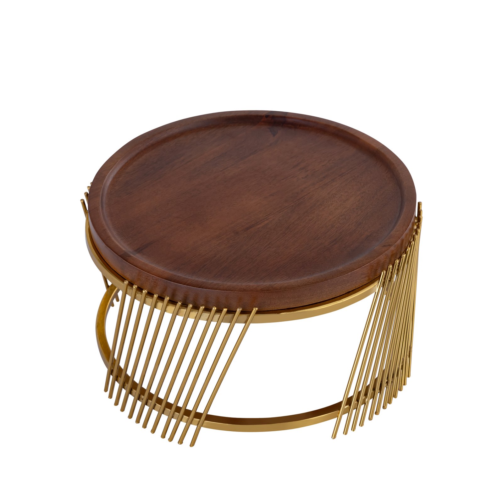 Decowill Brass Cake Stand with Wooden Top | Pizza Stand | Multipurpose Dessert Decorating Stand photo 6