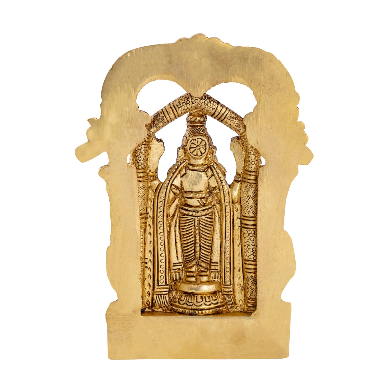 Decowill Brass Tirupati Balaji Idol | Lord Venkateshwara Idol | Gold Color | Wt - 1KG | 14x12x2 cm photo 6