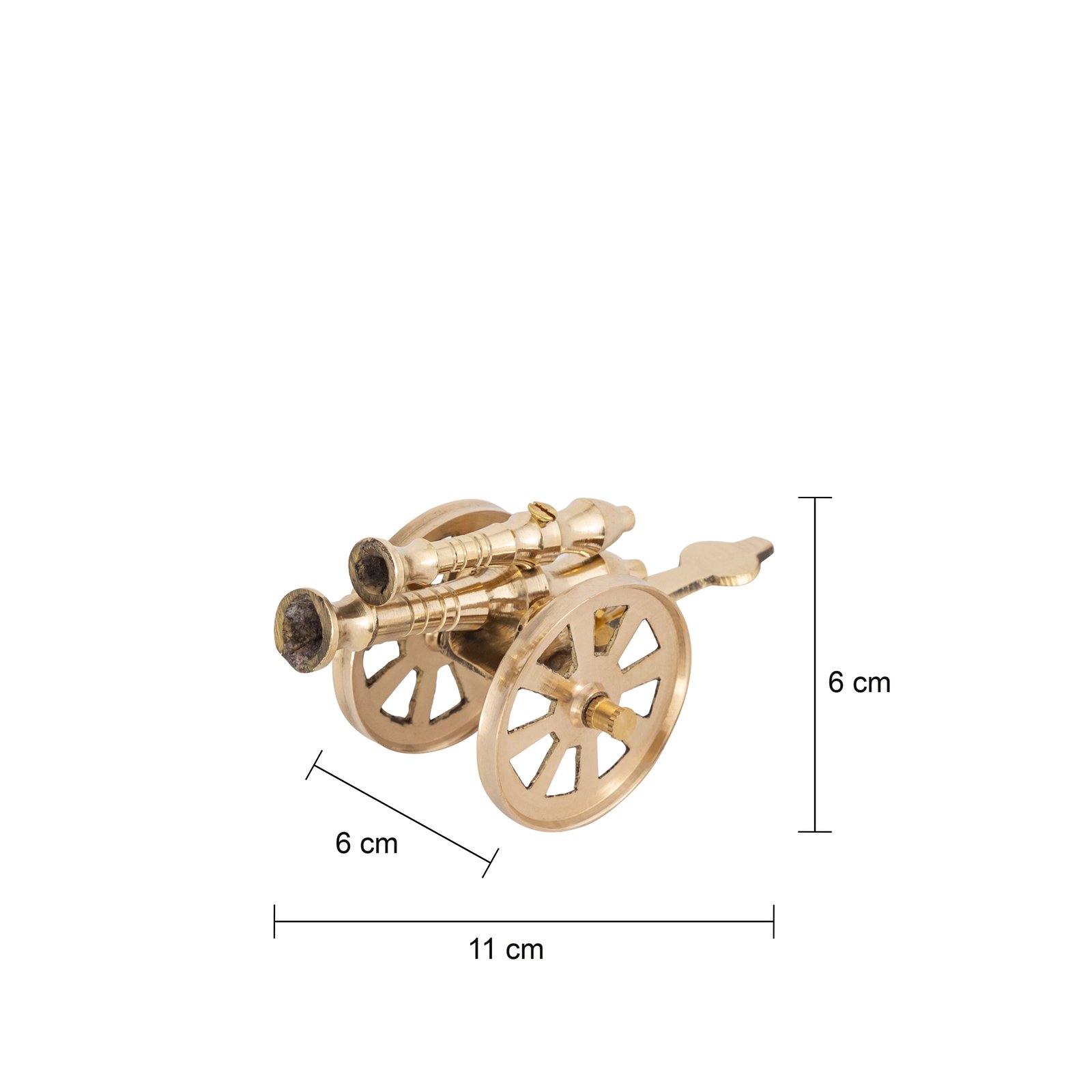 Decowill Pure Brass Cannon | Brass Showpiece | LxWxH - 11cmx6cmx6cm photo 2