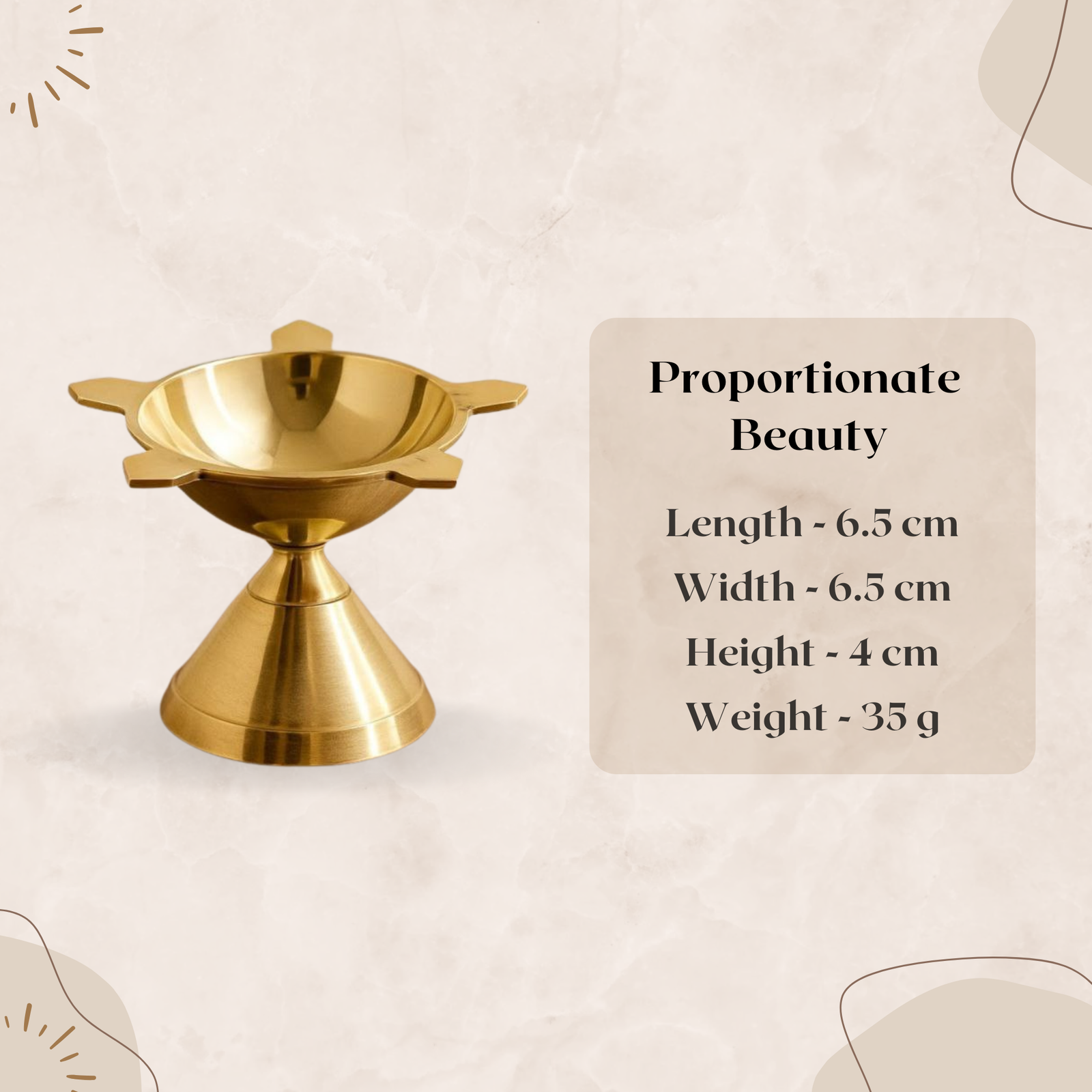 Decowill Pure Brass Panchmukhi Diya | Diya for Pooja | photo 4
