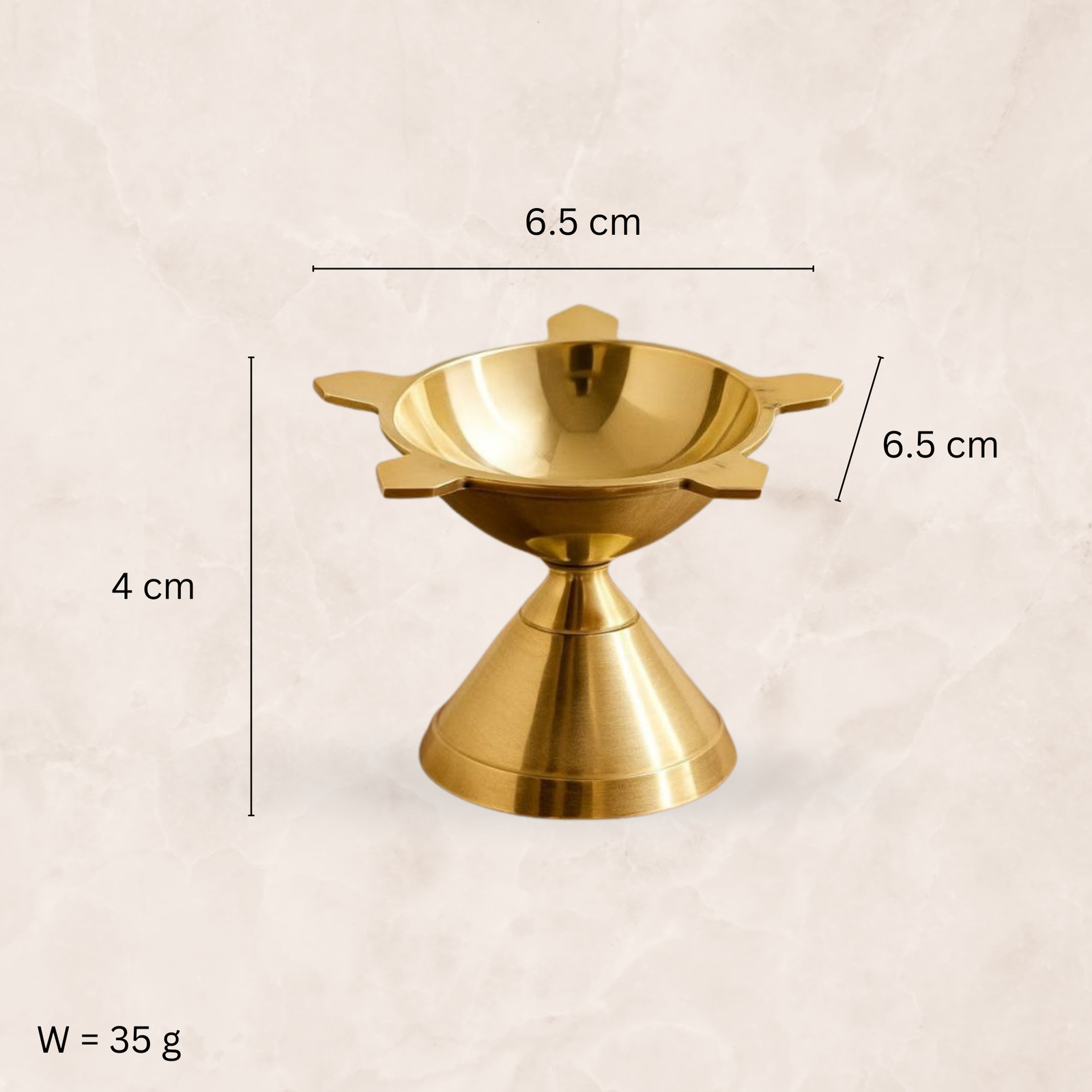 Decowill Pure Brass Panchmukhi Diya | Diya for Pooja | photo 2