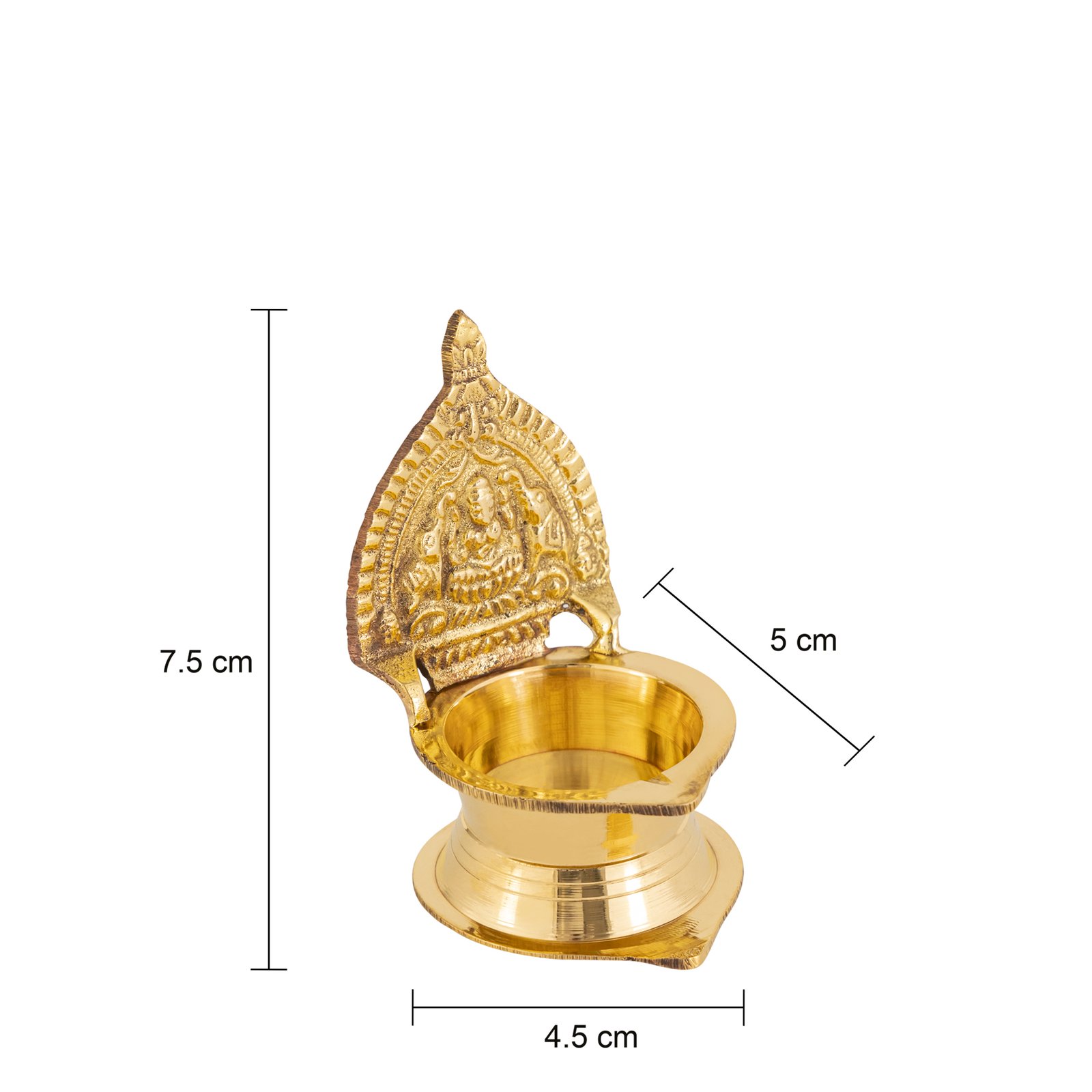 Decowill Brass Kamakshi Diya | Pure Brass | Deepak for Pooja | Festive Decor photo 2