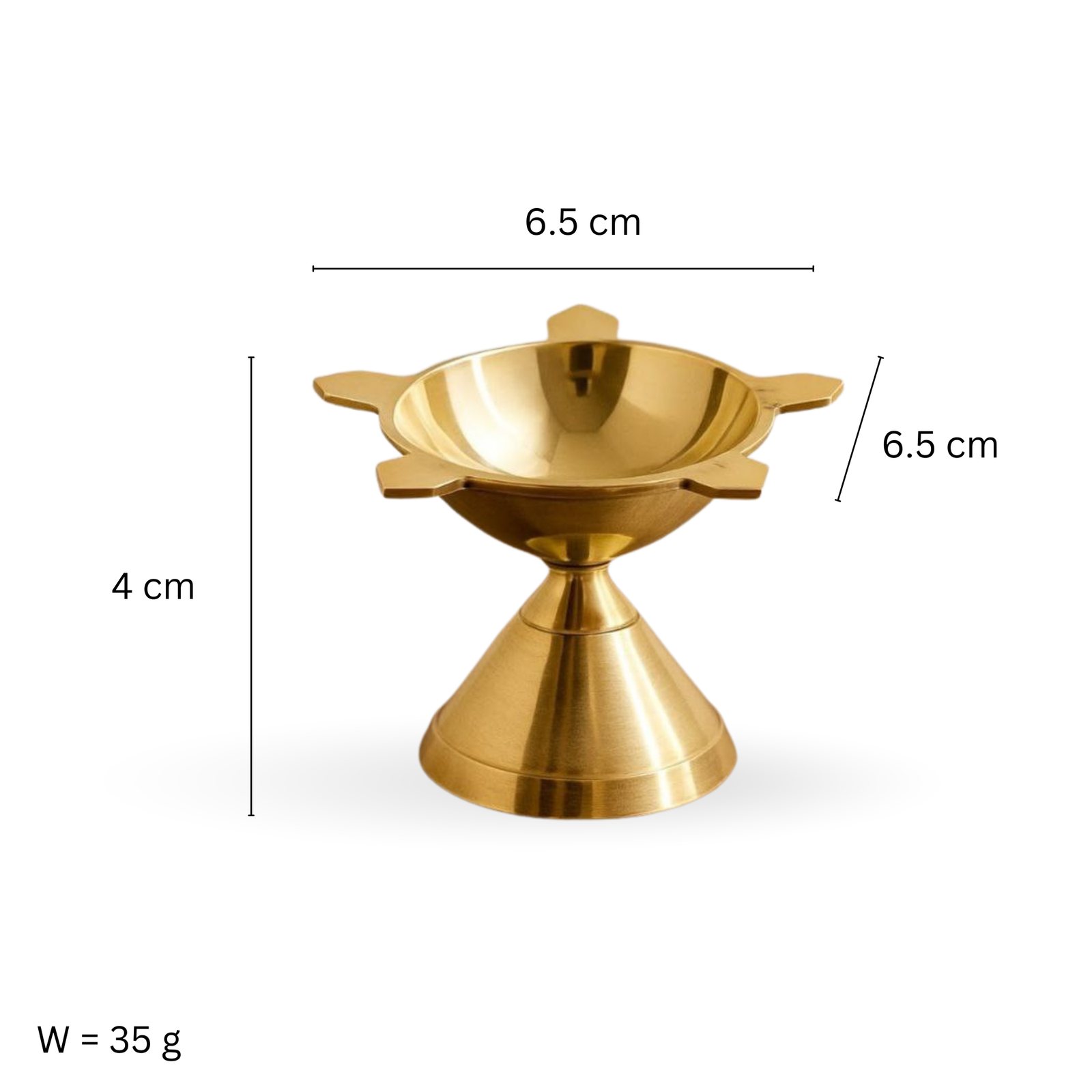 Decowill Pure Brass Panchmukhi Diya | Diya for Pooja | Pack of 2 photo 3