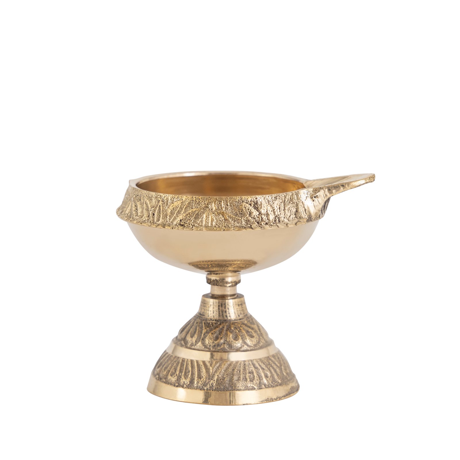 Decowill Brass Kuber Diya Medium | Diya for Pooja | Brass (Pack of 2) Table Diya Set photo 3