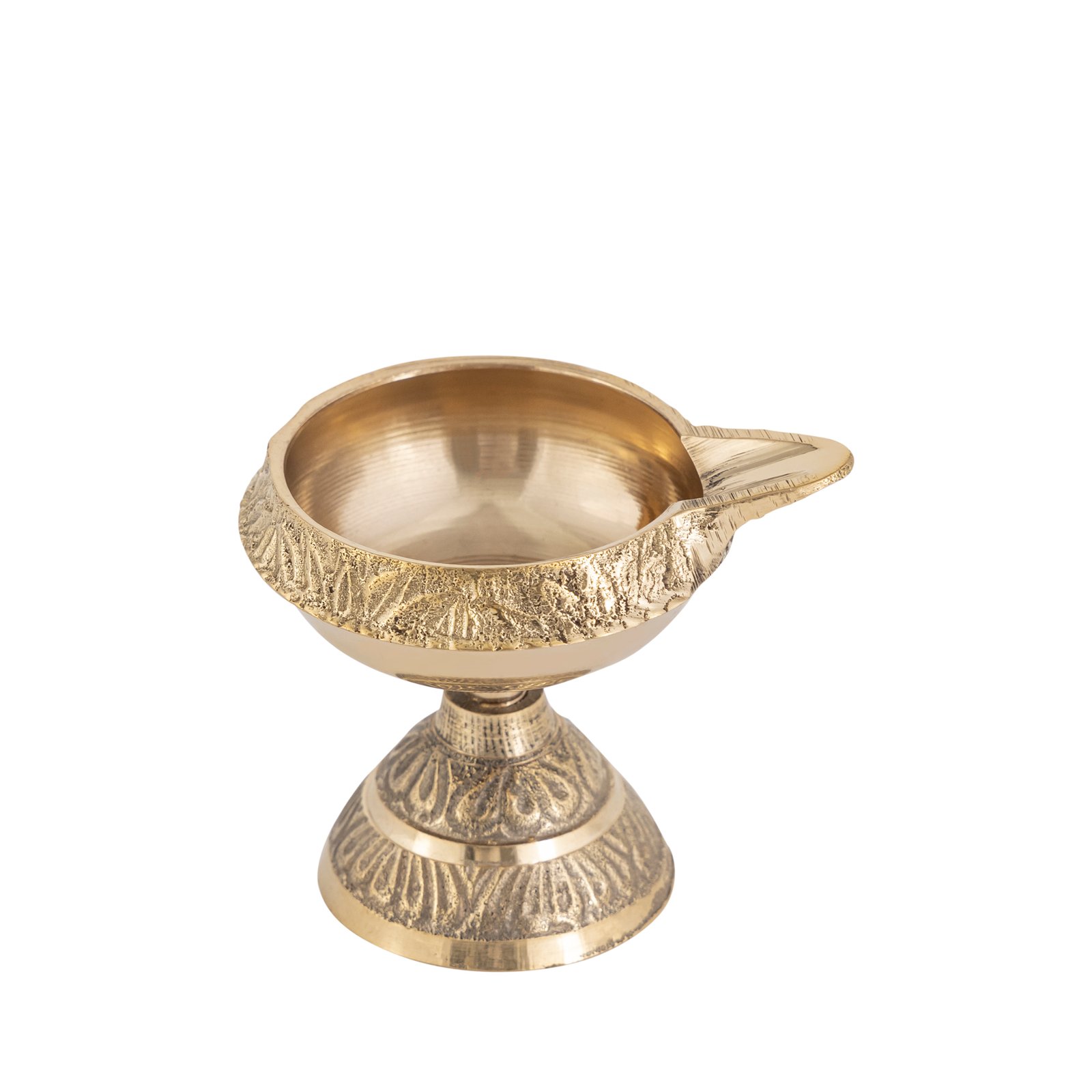 Decowill Brass Kuber Diya Medium | Diya for Pooja | Brass (Pack of 2) Table Diya Set photo 4