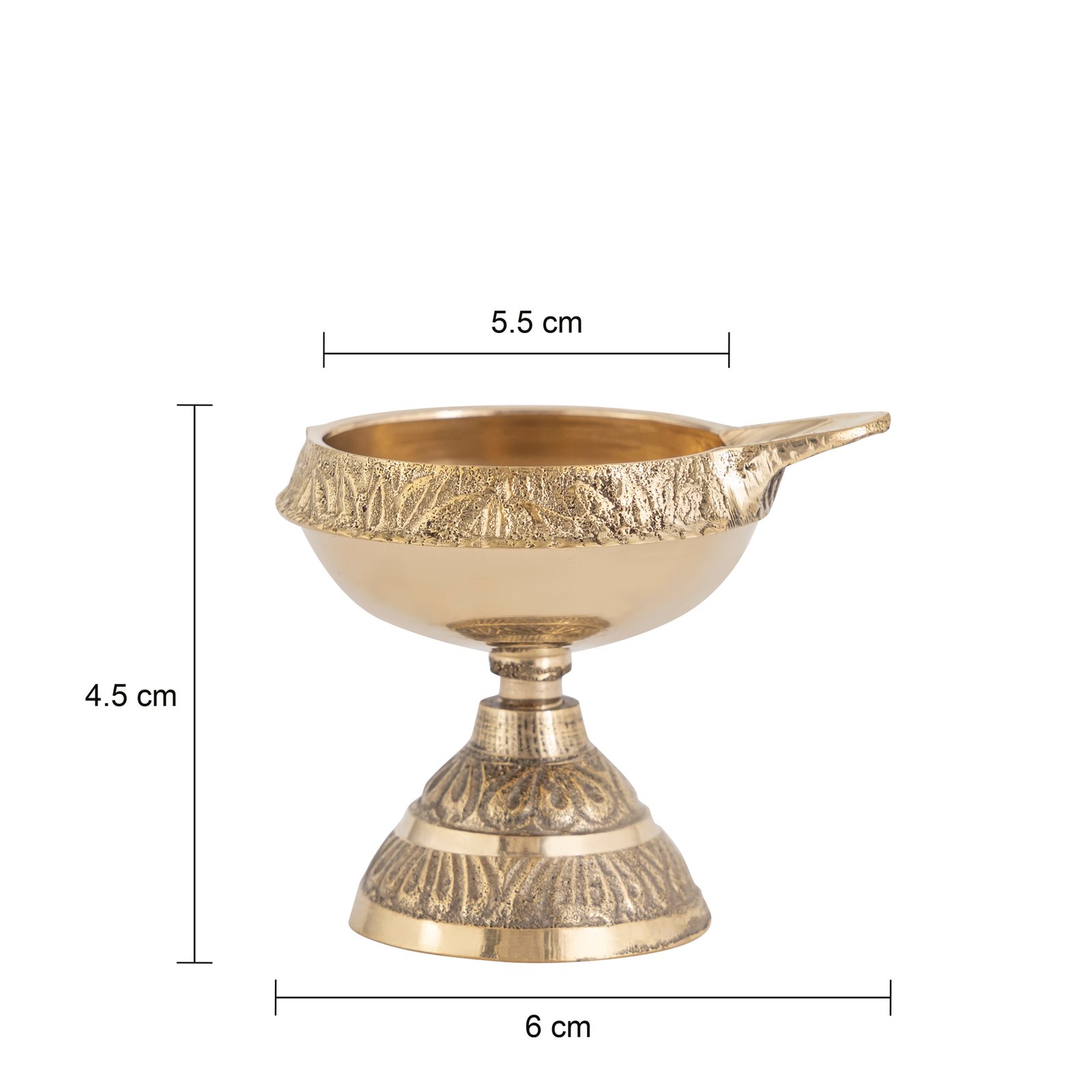Decowill Brass Kuber Diya Medium | Diya for Pooja | Brass (Pack of 2) Table Diya Set photo 2