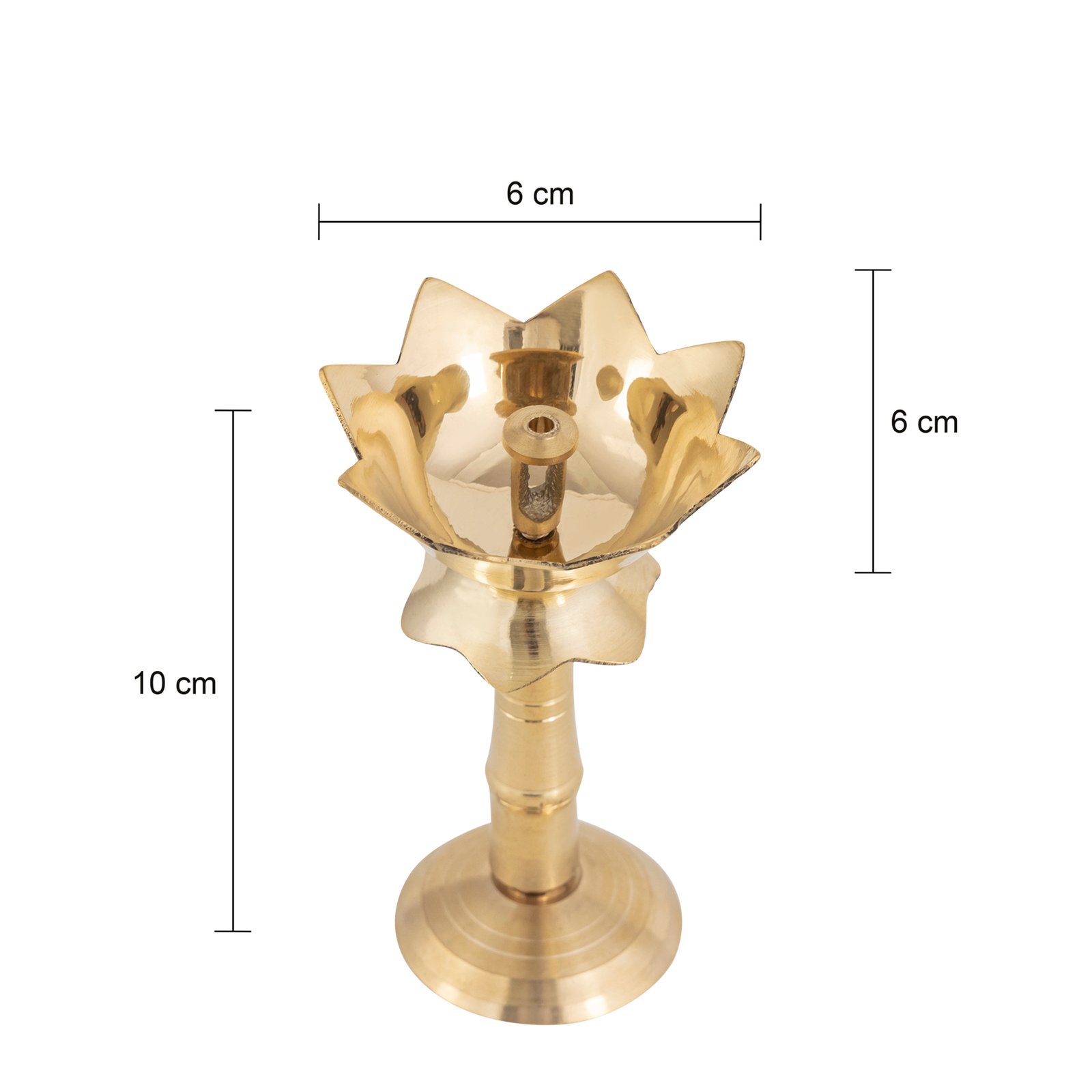 Decowill Brass Lotus Akhand Diya with Stand Pack of 2 photo 5