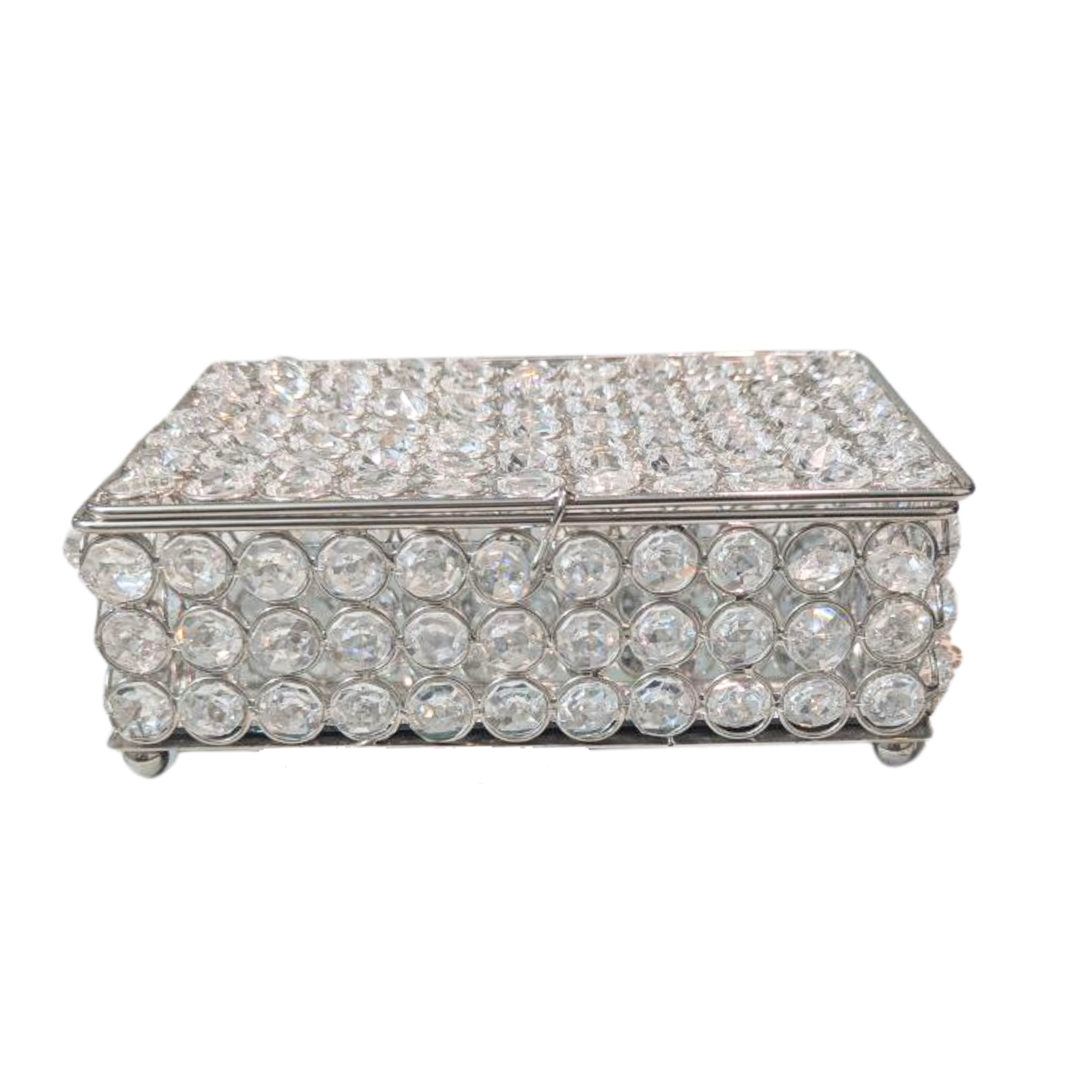 Decowill Crystal Diamond Jewellery Box | Luxury Storage Box with Mirror Base photo 4