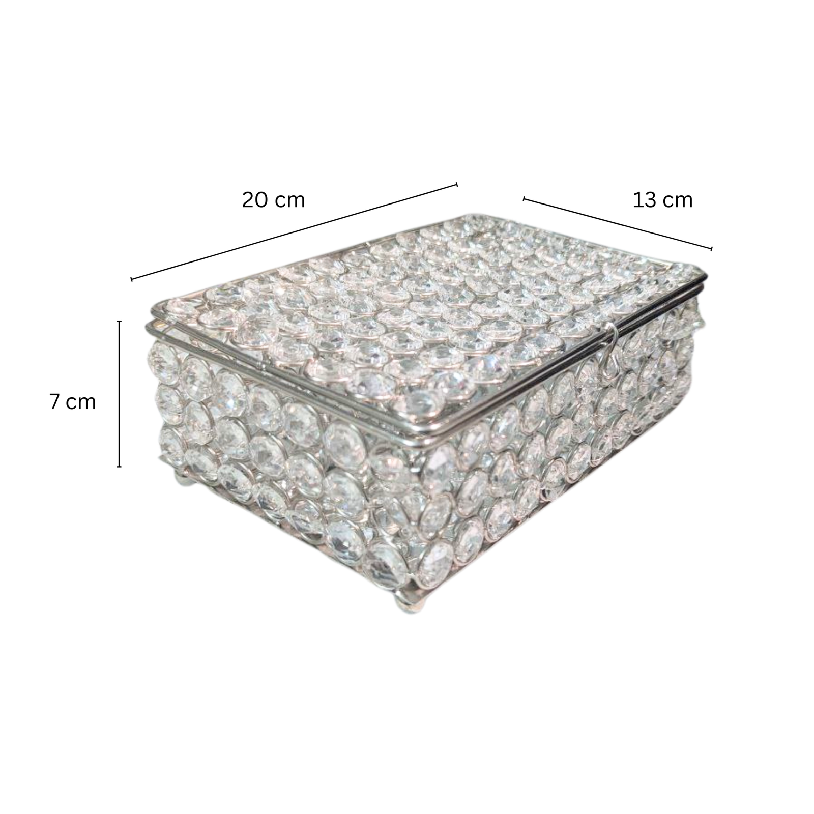 Decowill Crystal Diamond Jewellery Box | Luxury Storage Box with Mirror Base photo 7