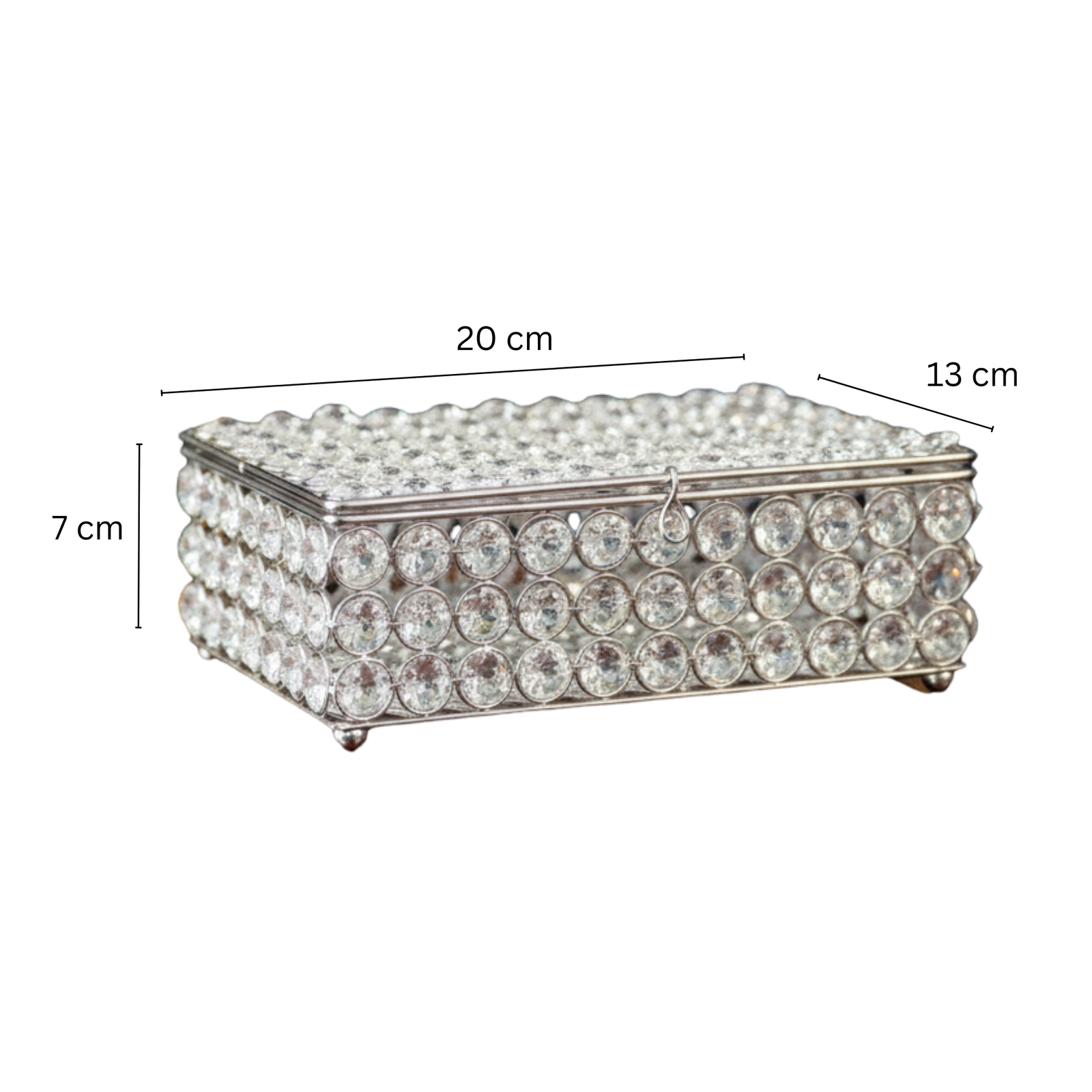 Decowill Crystal Diamond Jewellery Box | Luxury Storage Box with Mirror Base photo 6