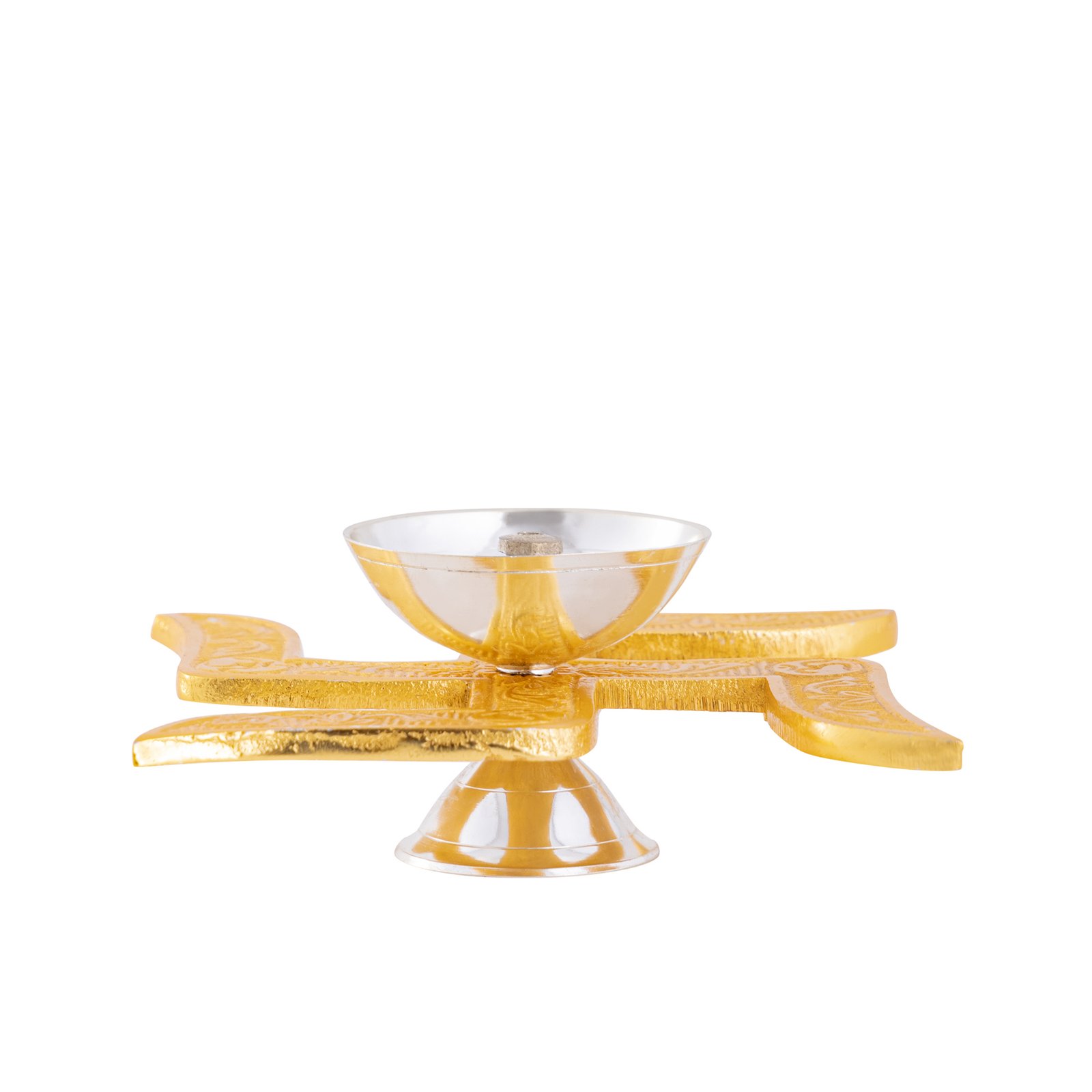 Decowill Brass Swastik Diya for Pooja | Diwali Decoration | Festivals Season photo 3