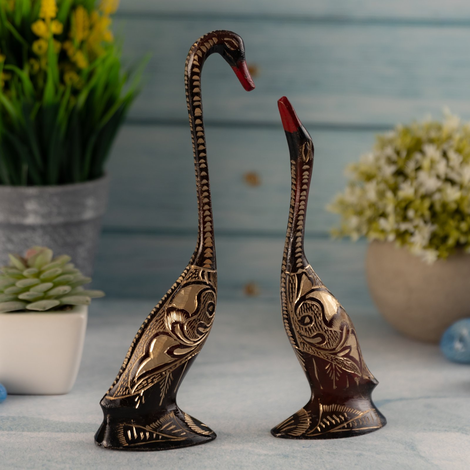 Decowill Brass Duck Pair | Brass Products for Home Decoration