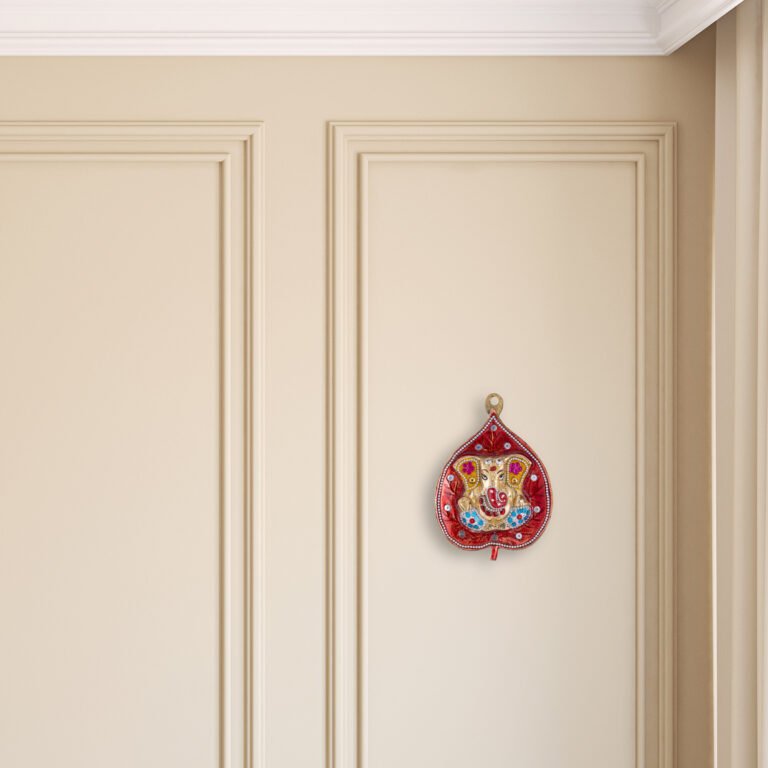 Brass Ganesh Idol Red