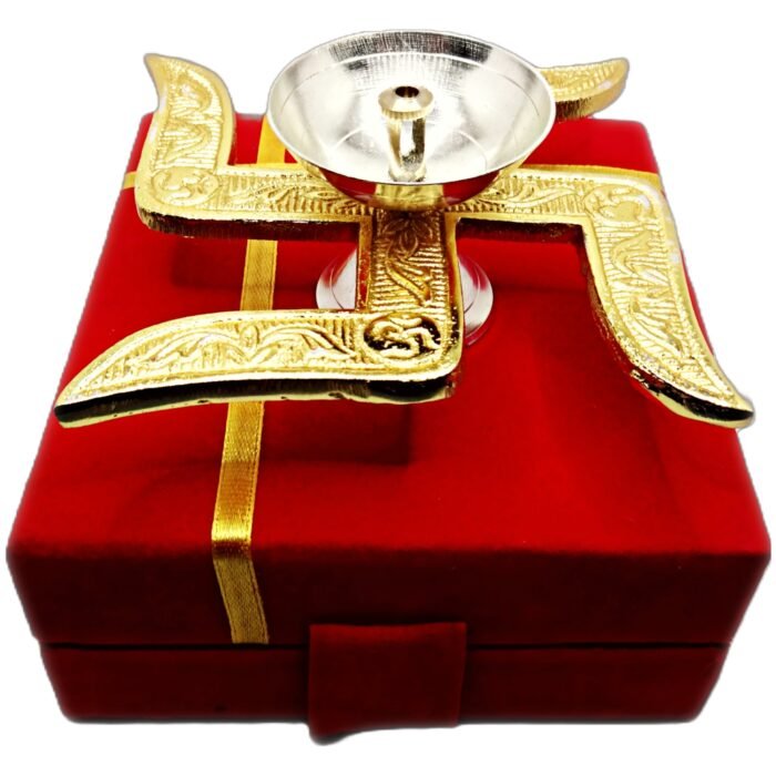 Decowill Brass Swastik Diya