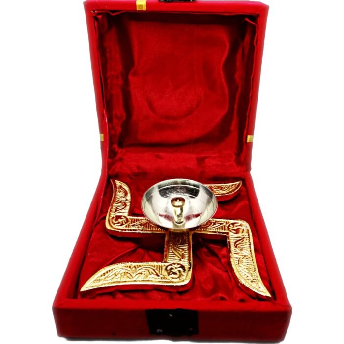 Decowill Brass Swastik Diya