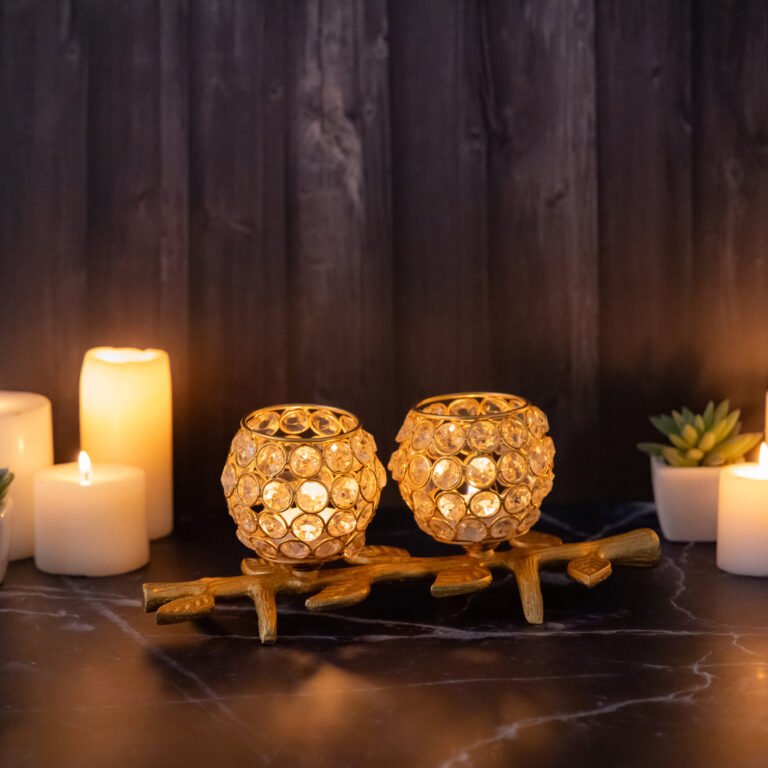 Crystal Tealight Candle Holder 2 Cup