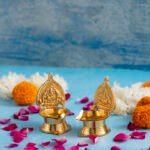 Decowill Brass Kamakshi Diya Small Set of 2