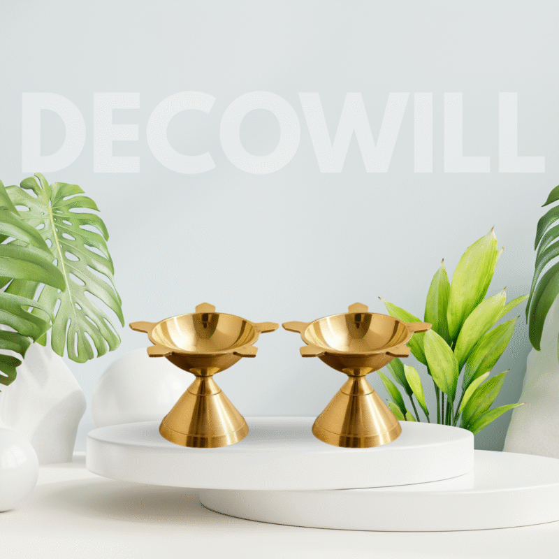 Decowill Brass Panchmukhi Diya Large