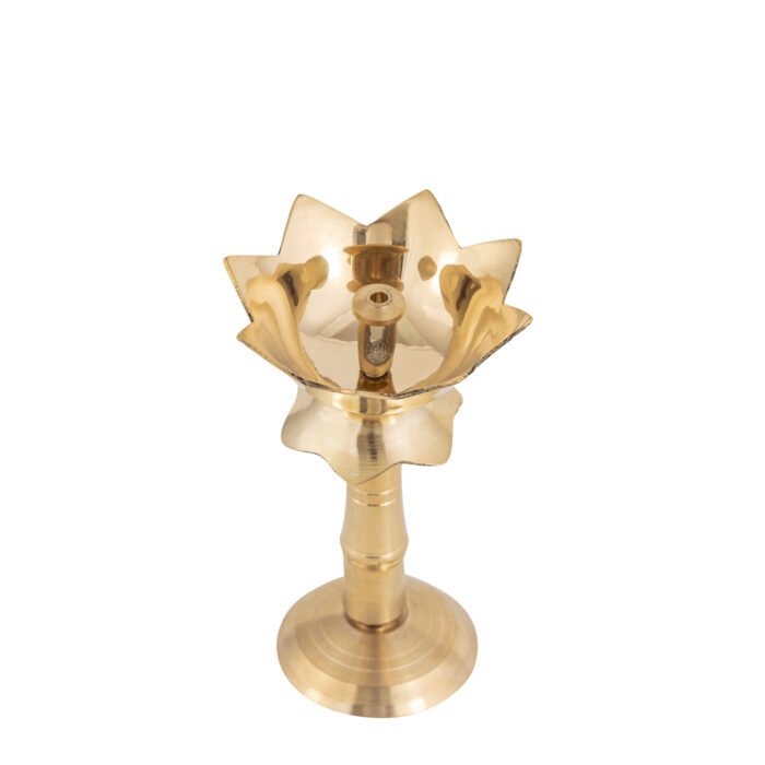 Brass Lotus Akhand Diya with Stand Pack of 2