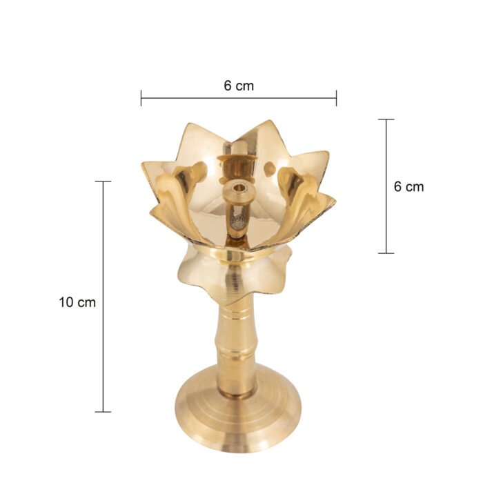 Brass Lotus Akhand Diya with Stand Pack of 2