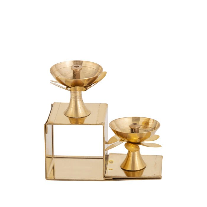 Brass Step Diya for Puja 2 Step