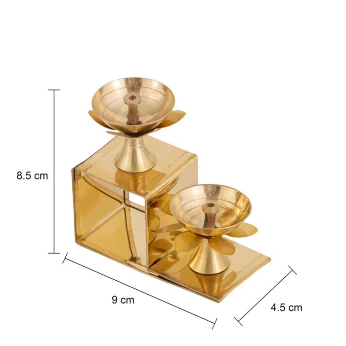 Brass Step Diya for Puja 2 Step