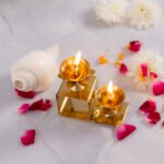 Brass Step Diya for Puja 2 Step